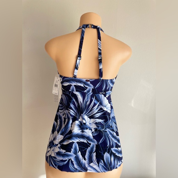NWT AMORESSA Blue Panther La Belle Tankini Top SIZE 10 - Picture 3 of 12